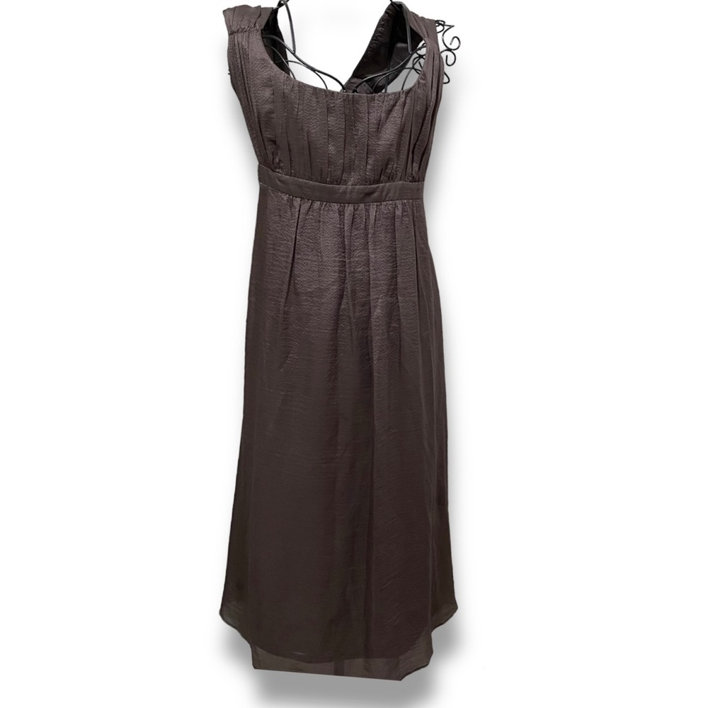 Caramelo Taupe Brown Dress EU Size 44 100% Silk Sleeveless Empire Waist